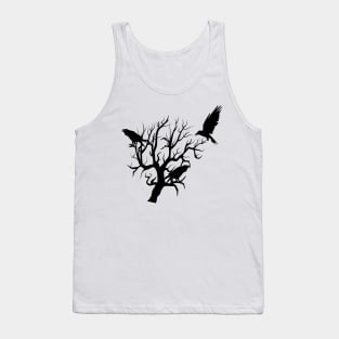 Crow  Raven - crows and tree silhouette Tank Top